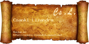 Csanki Lizandra névjegykártya